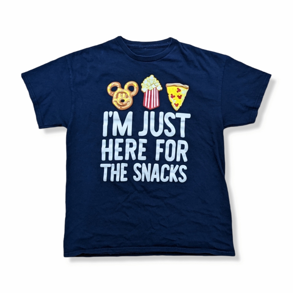 Disneyland Parks I'm Just Here For The Snacks Mickey Food Shirt Youth XL Navy